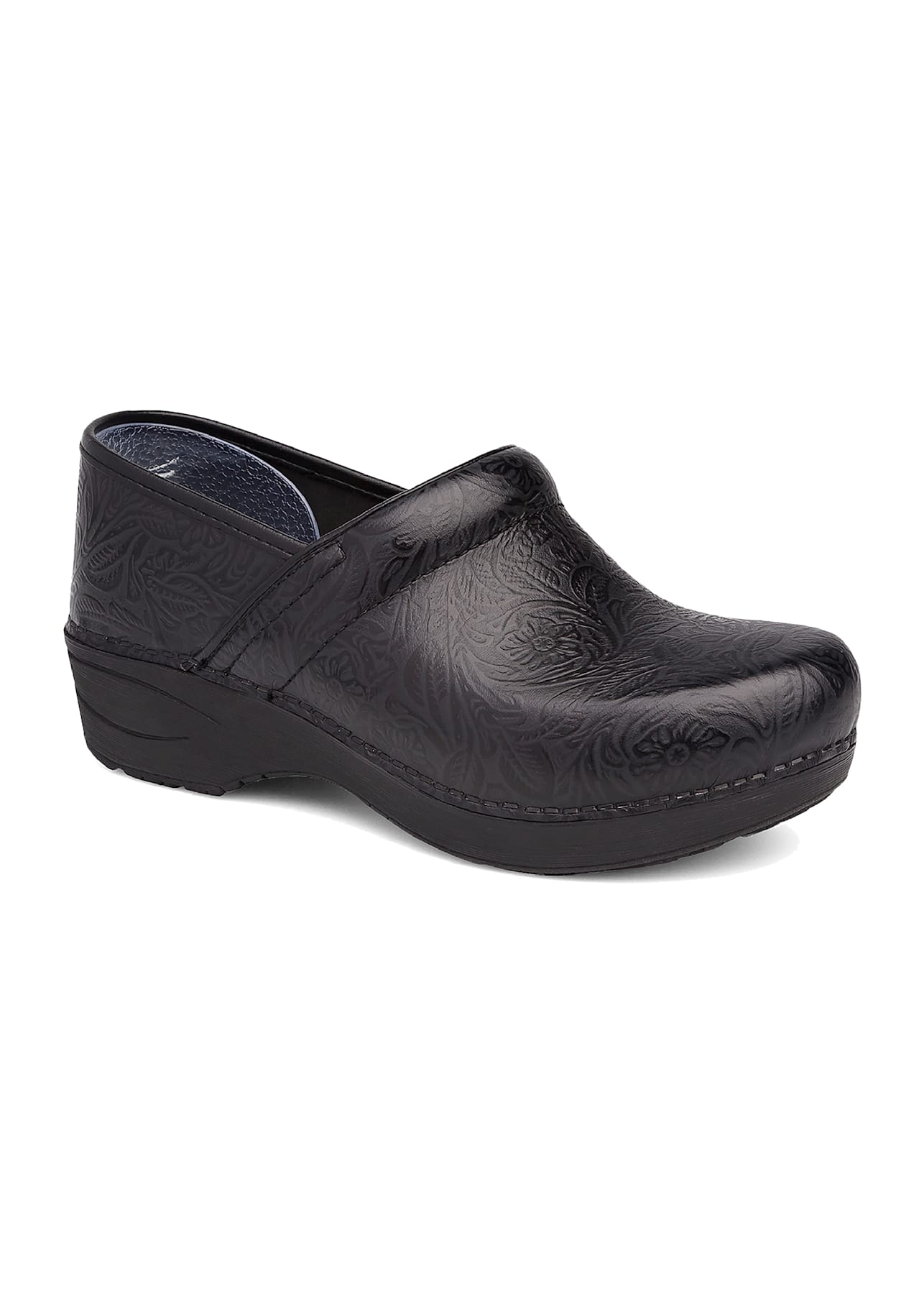 Dansko Pro XP 20 Black Floral Tooled Nursing Clogs | Scrubs & Beyond