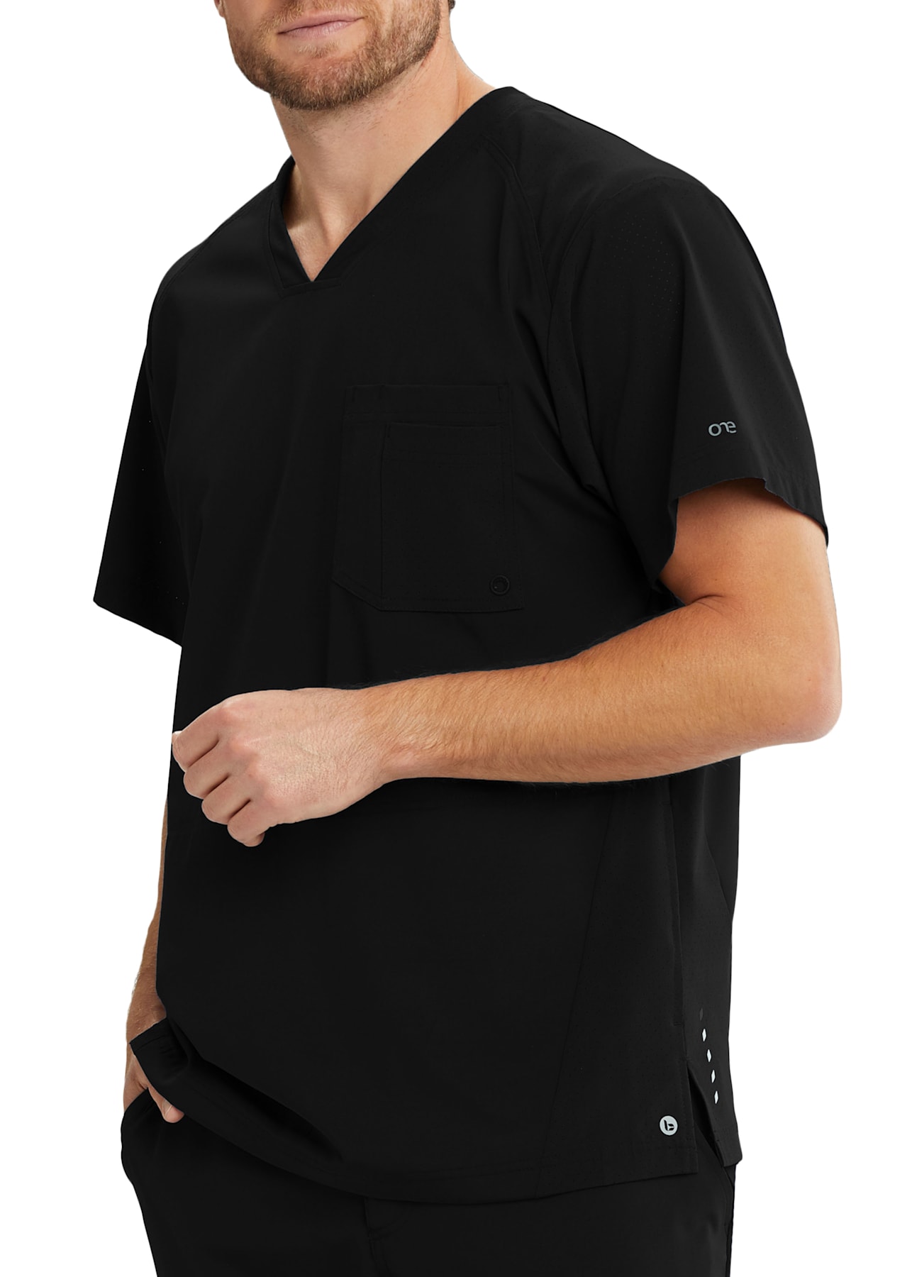 Barco One Men's Vortex 4 Pocket VNeck Scrub Top Scrubs & Beyond