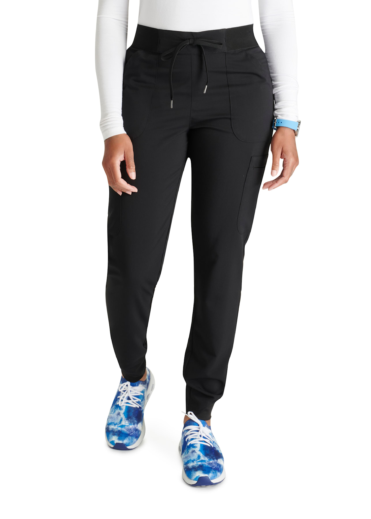 4-Pocket Elastic Waistband Mid-rise Cargo Jogger