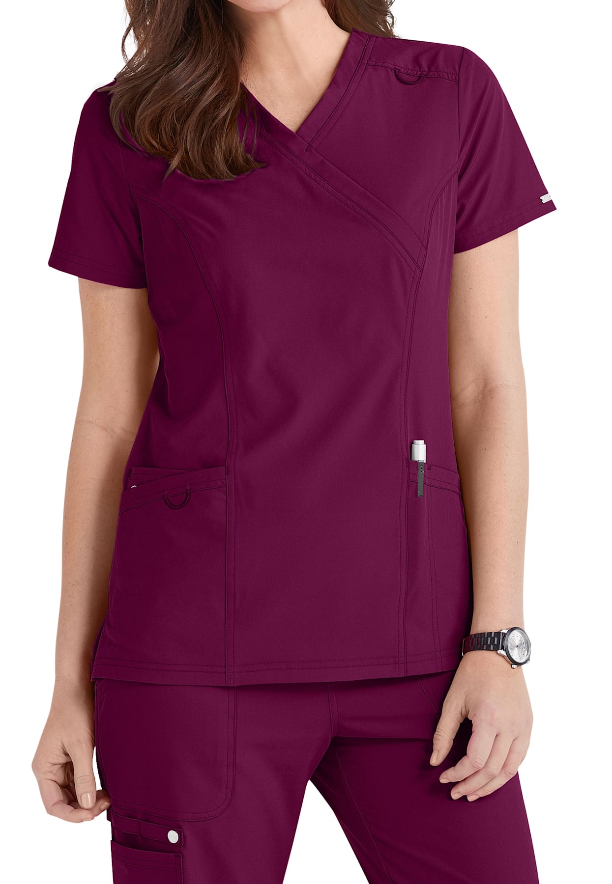 Women's Reliance Mock Wrap Solid Scrub Top