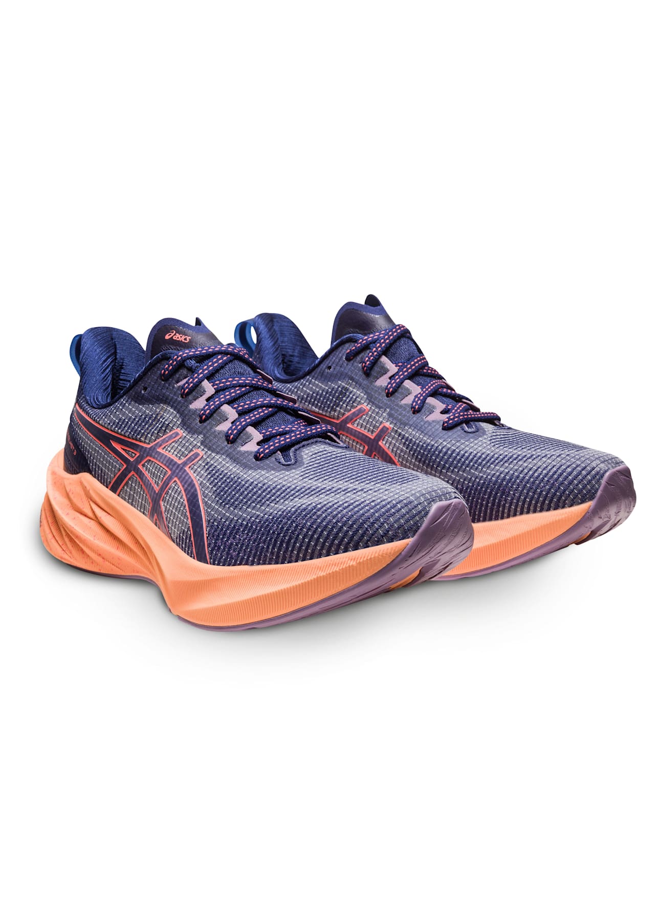  ASICS Women's NOVABLAST 3 LE Running Shoes, 5, Indigo  Blue/Papaya