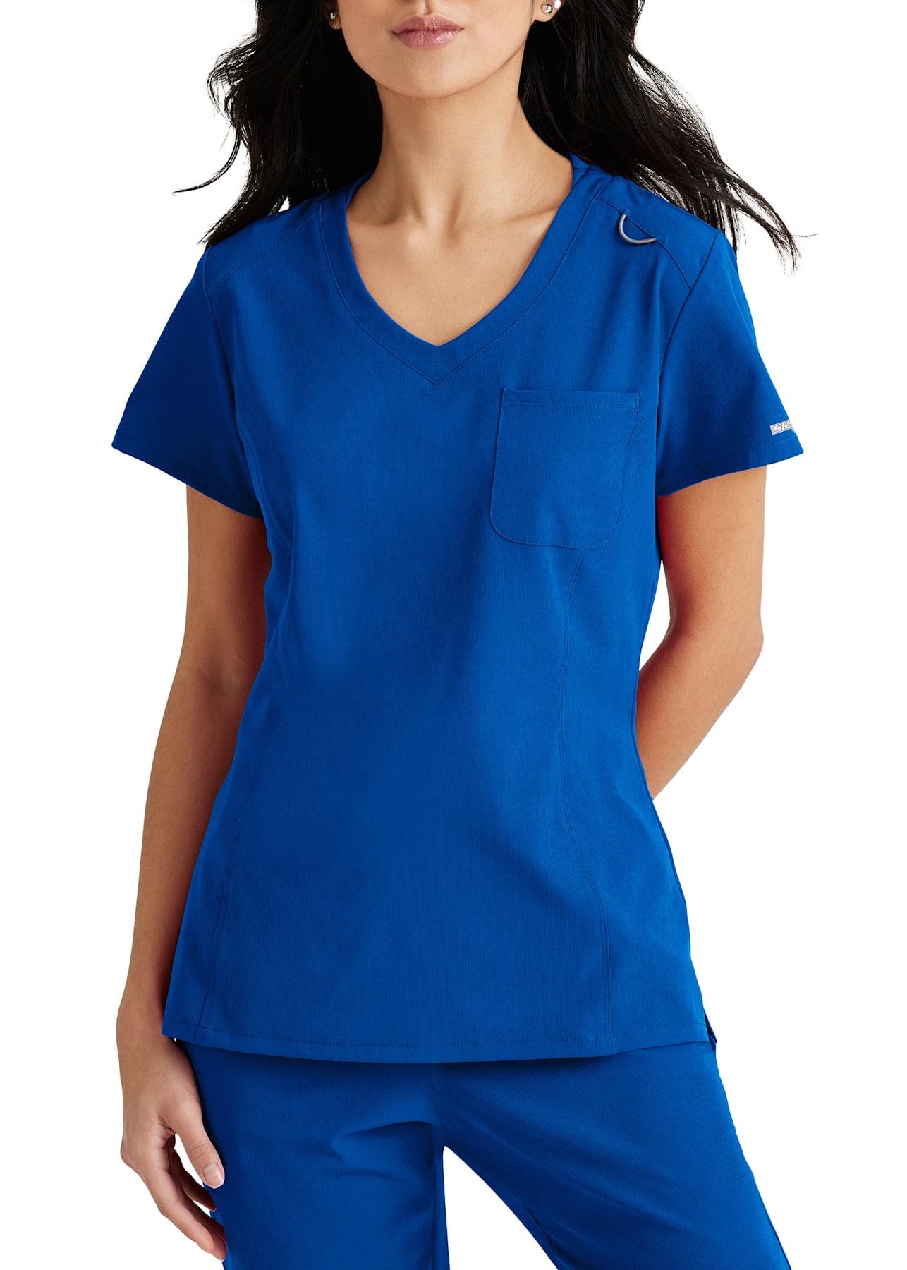 Skechers Women's Reliance Mock Wrap Scrub Top | Pewter - XXS