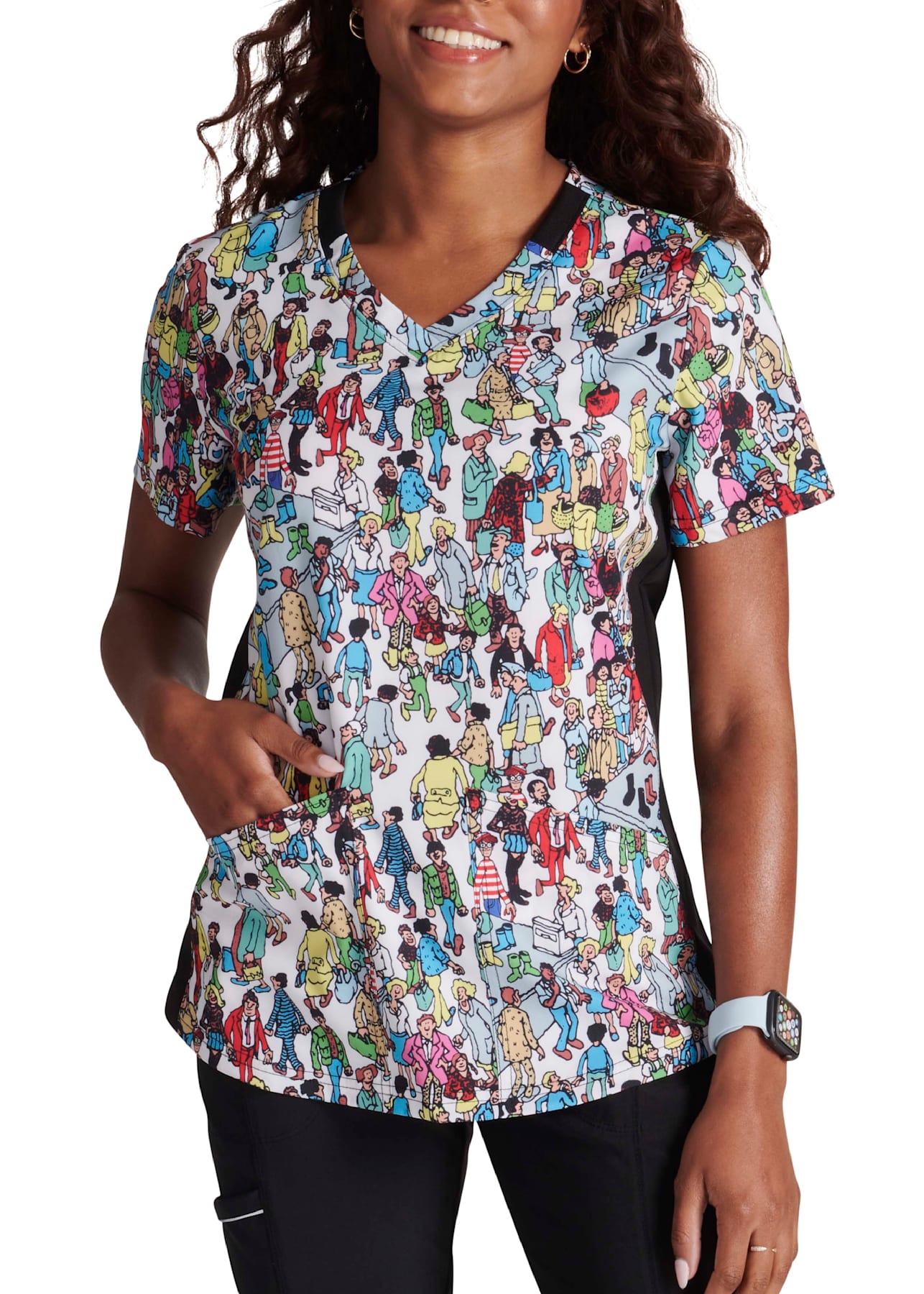 Where s Waldo V Neck Print Top Scrubs Beyond