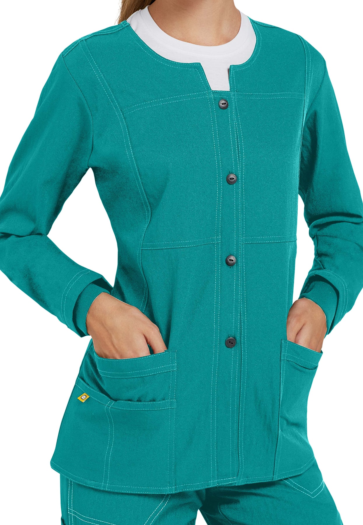 WonderWink Four Stretch Button Front Scrub Jackets Scrubs Beyond