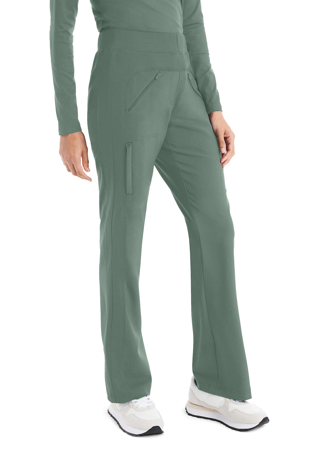 Advantage - Petite Full Length Leggings with Pockets in Bamboo Green