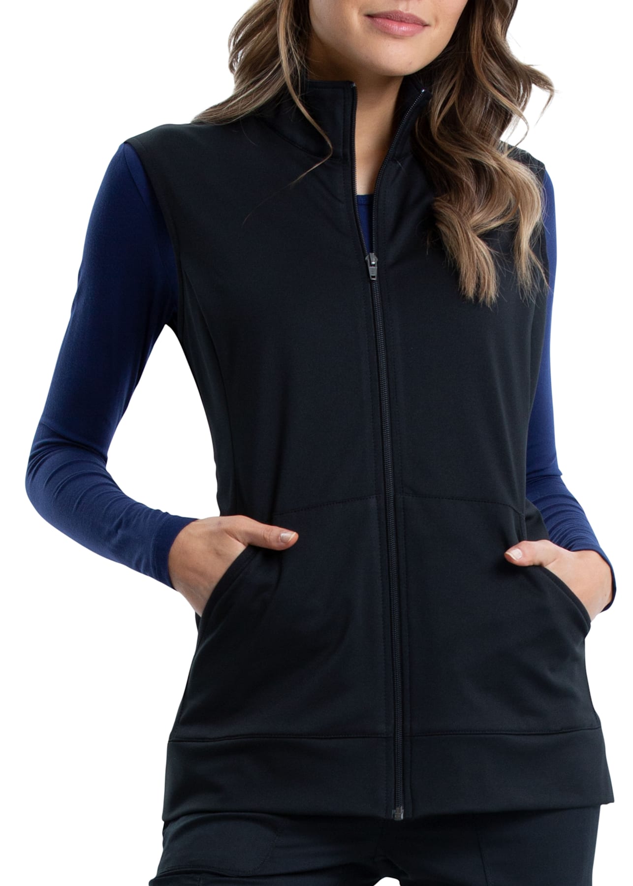 Cherokee Workwear Revolution Zip Front Scrub Vest Scrubs & Beyond