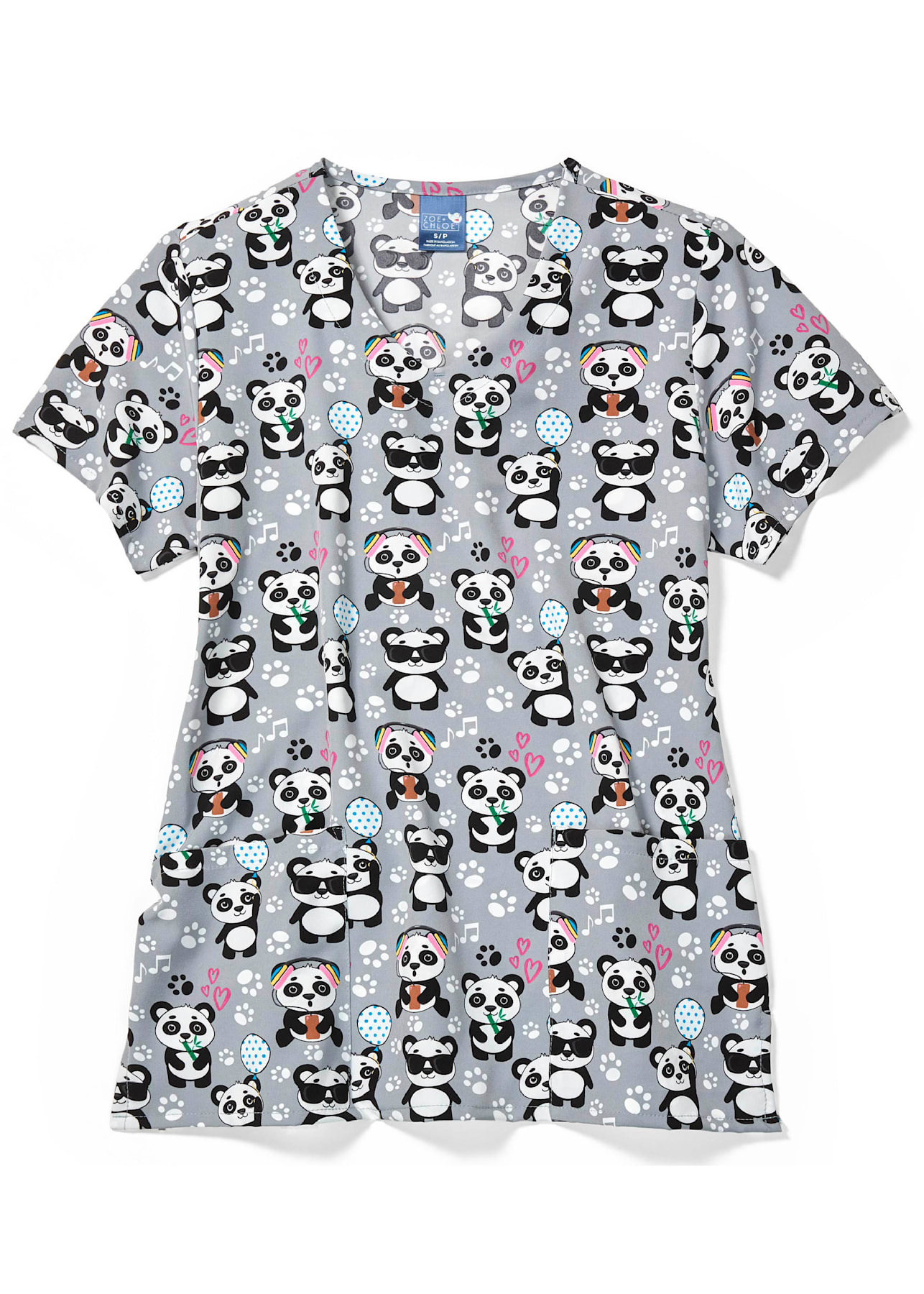 Panda Jams V-Neck Print Top | Scrubs & Beyond