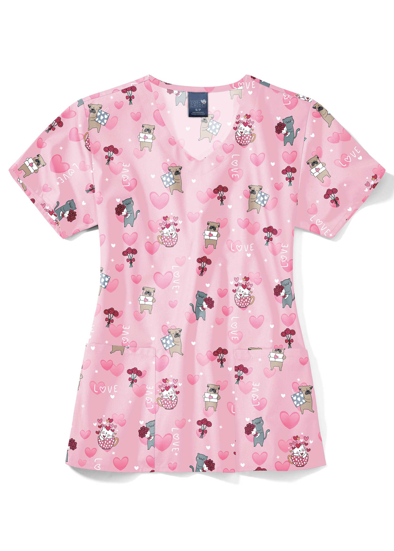 Rosie Posey Paws V-neck Print Top | Scrubs & Beyond