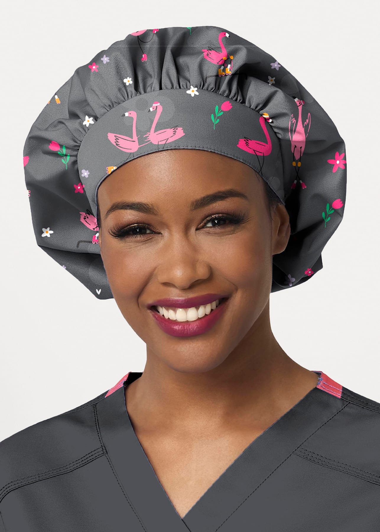 Lets Roll Bouffant Print Scrub Cap Scrubs & Beyond