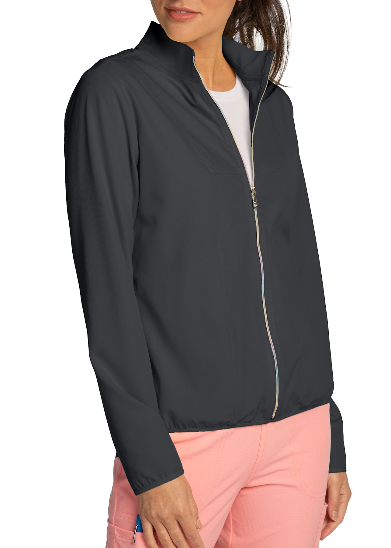 HeartSoul Good Vibes Zip Front Scrub Jacket Scrubs & Beyond