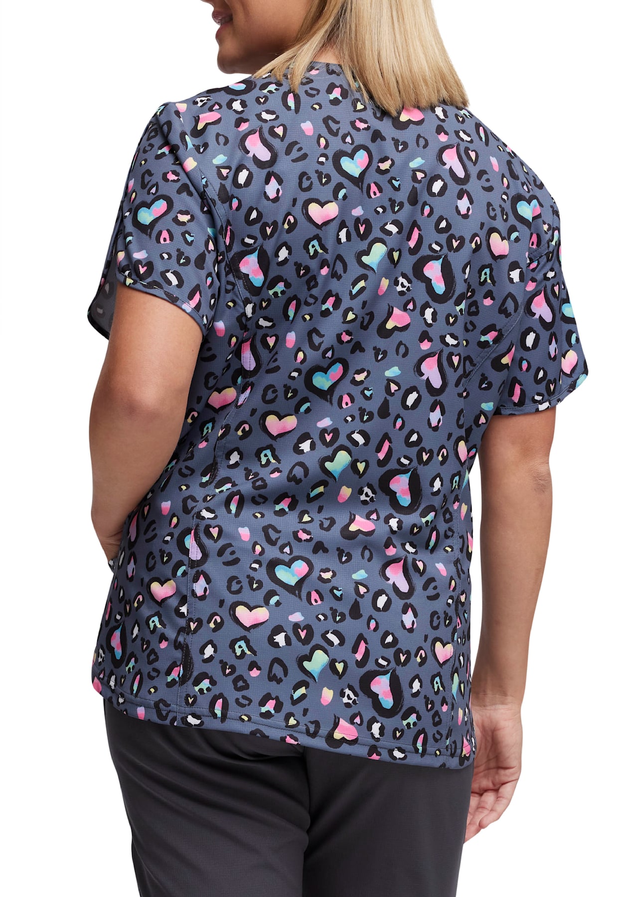 Leopard print scrub jacket store