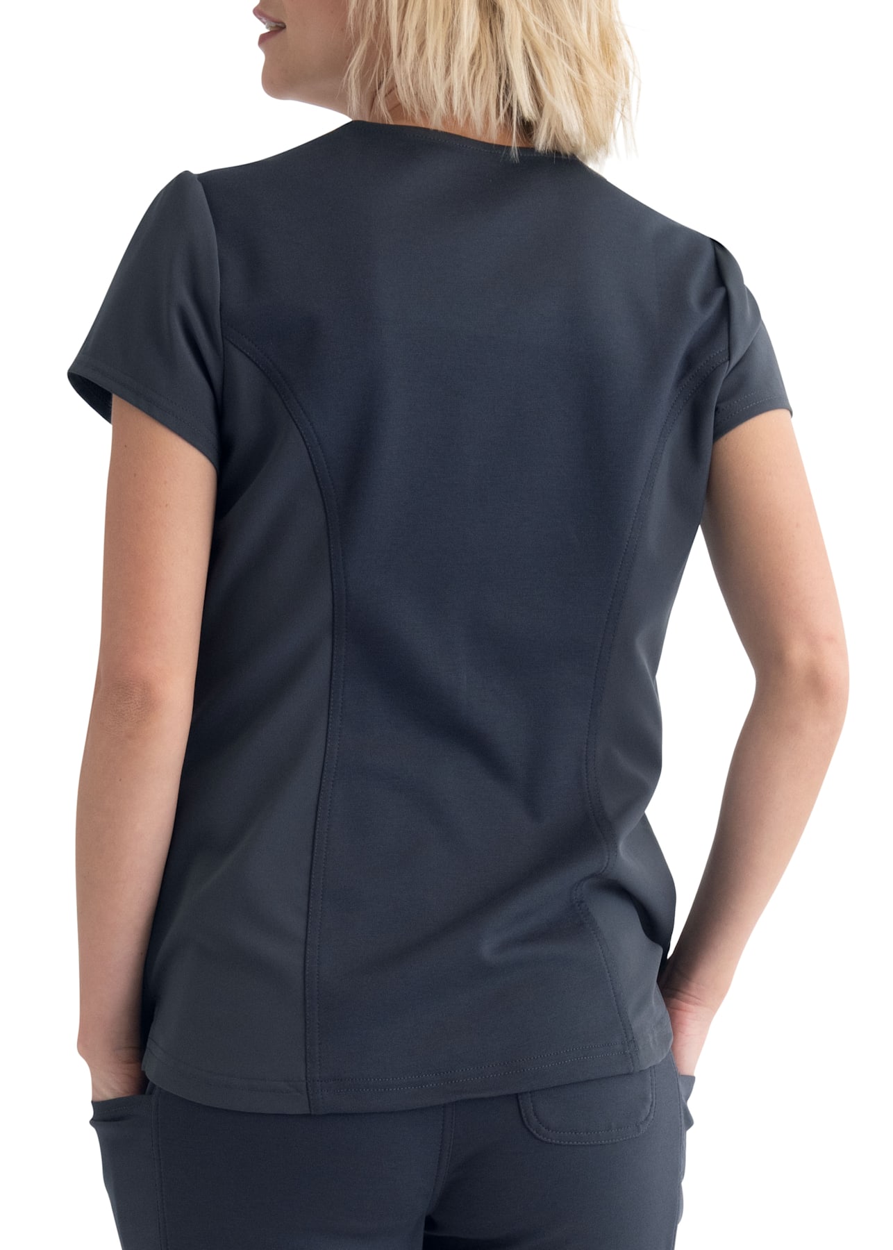 HeartSoul Love Always Limited Edition Zip Front Scrub Top with Ponte