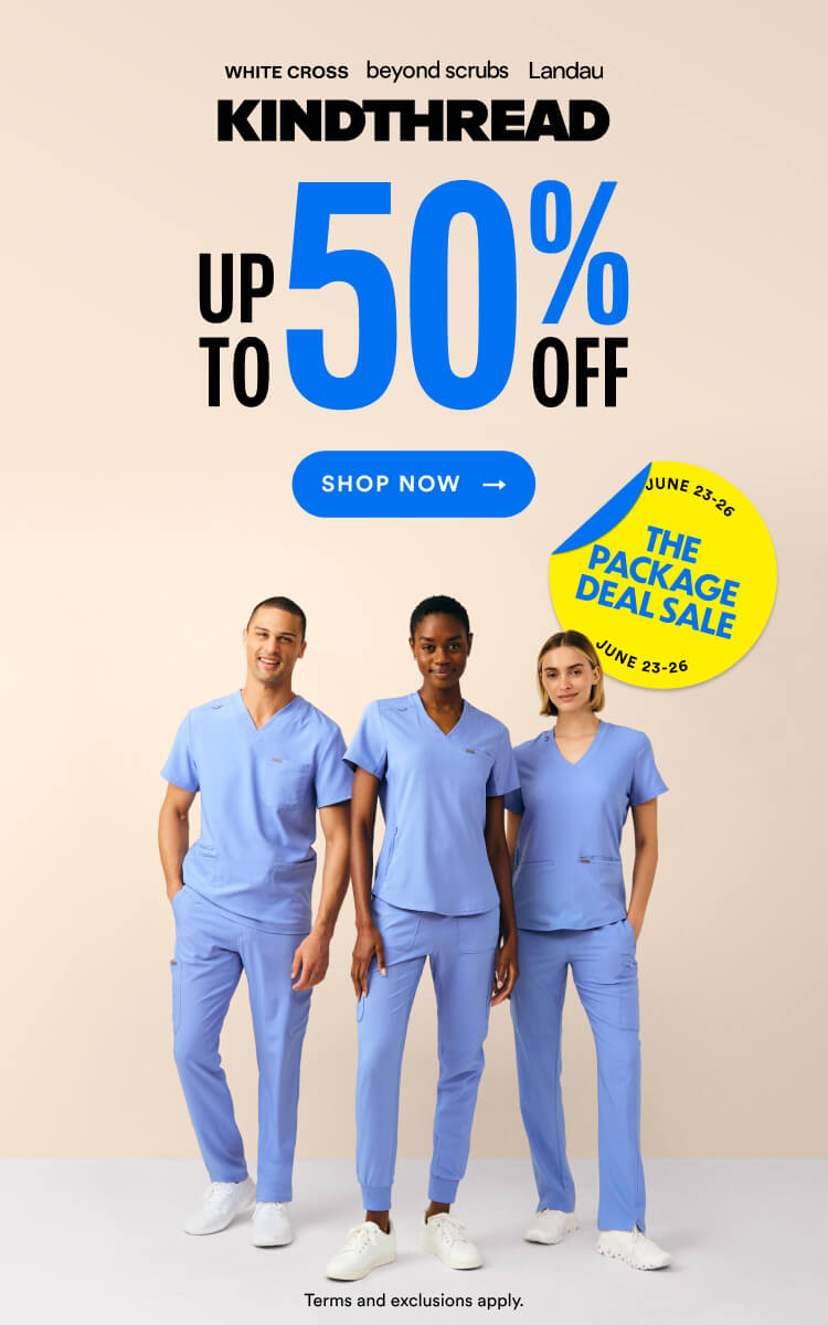 The Package Deal Sale (June 23-26): Up to 50% off Kindthread (Beyond Scrubs, Landau & White Cross)