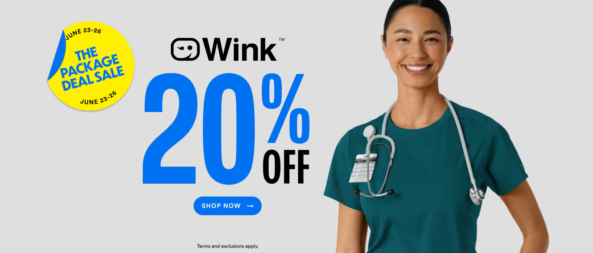 The Package Deal Sale (June 23-26): 20% off Wink