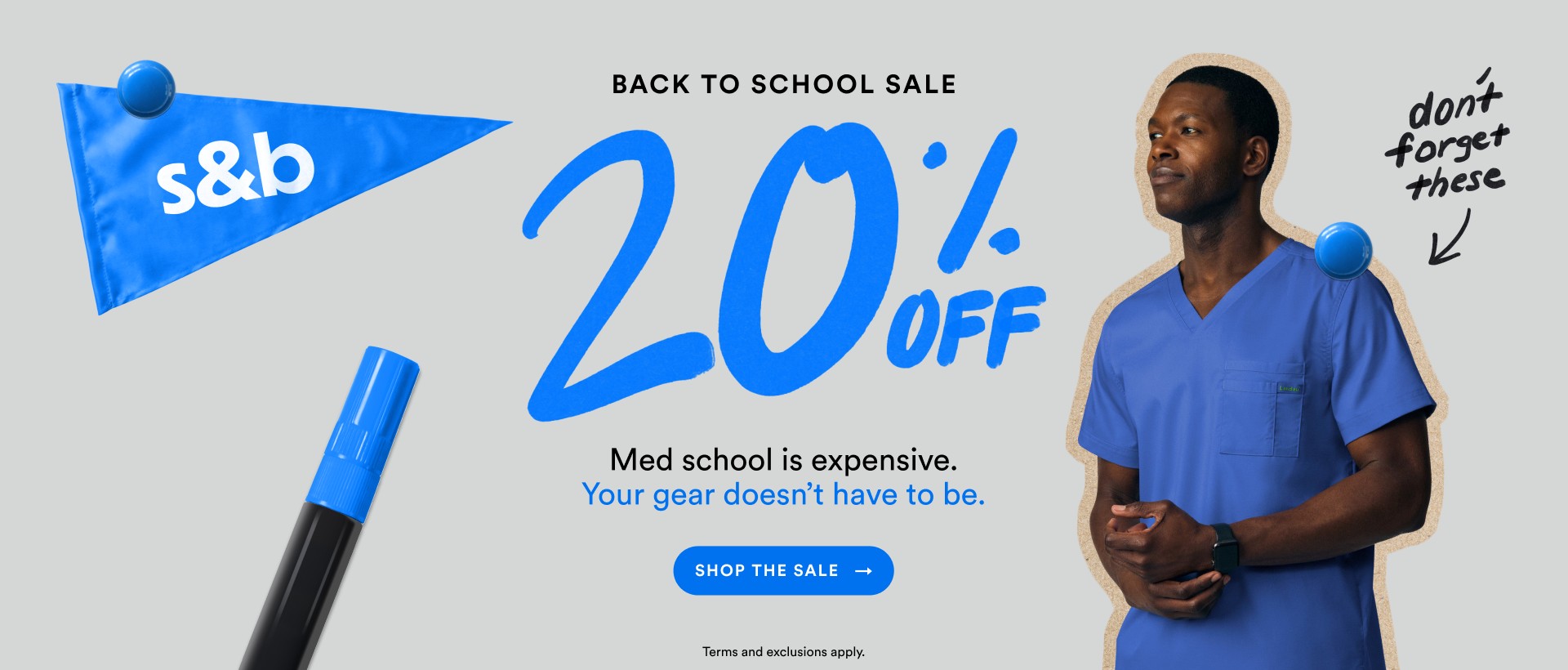 Back To School Sale - 20% off. Med School is expensive, your gear doesn't have to be. 