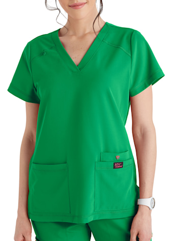 Clary 2-Pocket V-Neck Top