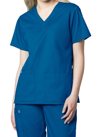 3 Pocket Mock Wrap Top