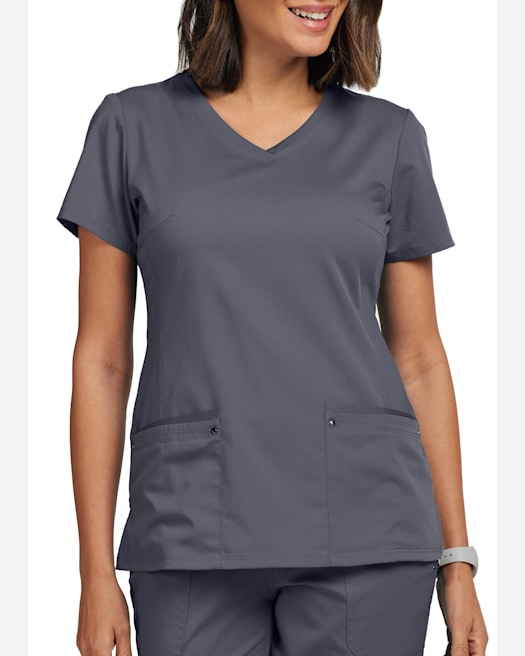 HH Works by Healing Hands Women's Monica V-Neck Solid Scrub Top