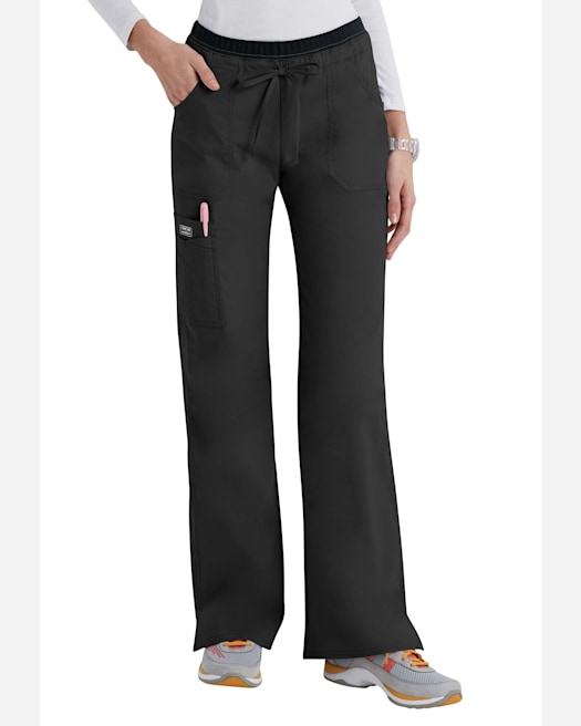 Cherokee Revolution Women's Mid Rise Moderate Flare Drawstring Scrub Pant  #WW120