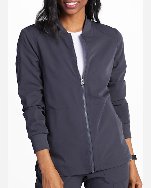 Scrub track jacket top