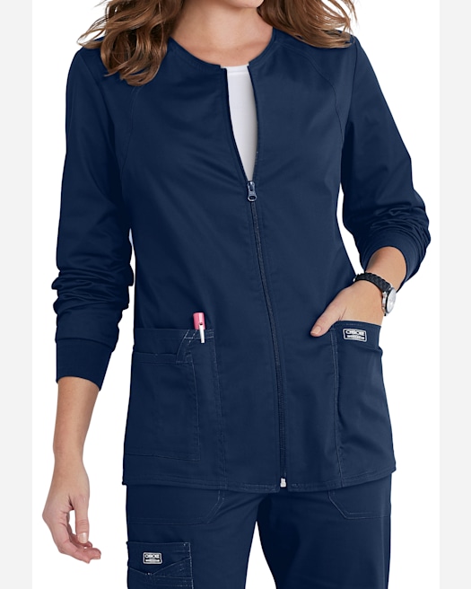 Women's Infinity Zip-up Scrub Jacket for TCC Respiratory Program