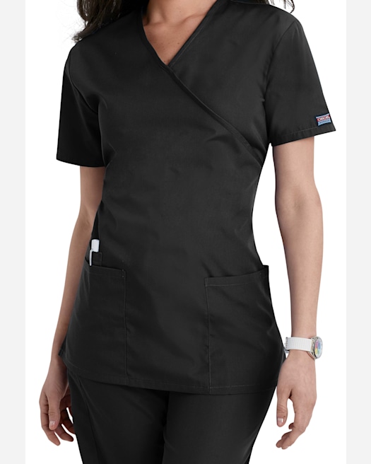 Cherokee Luxe Sport Women's Mock Wrap Scrub Top - CK603