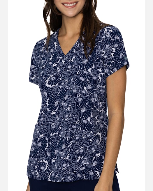 Clearance iflex by Cherokee Women's Let's Flock Together Print Scrub Top