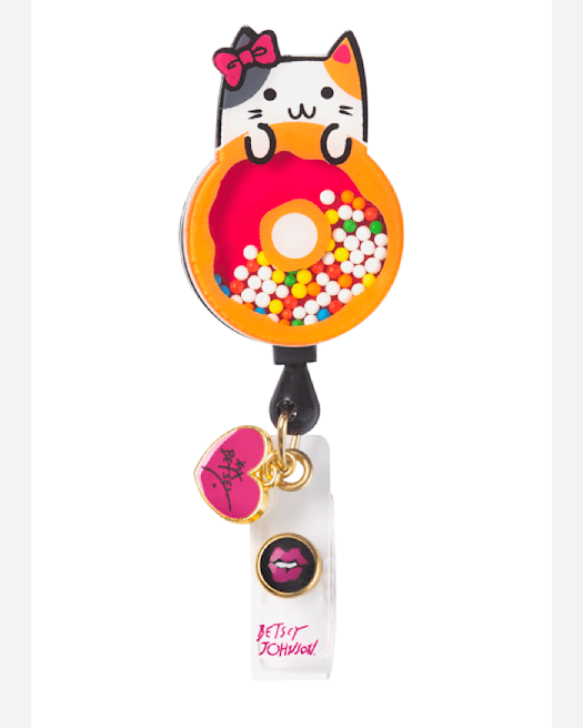 Betsey Johnson X-Ray Button-Snap Retractable ID Badge Holder