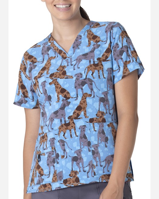 Stallion Step V neck Print Top Scrubs Beyond
