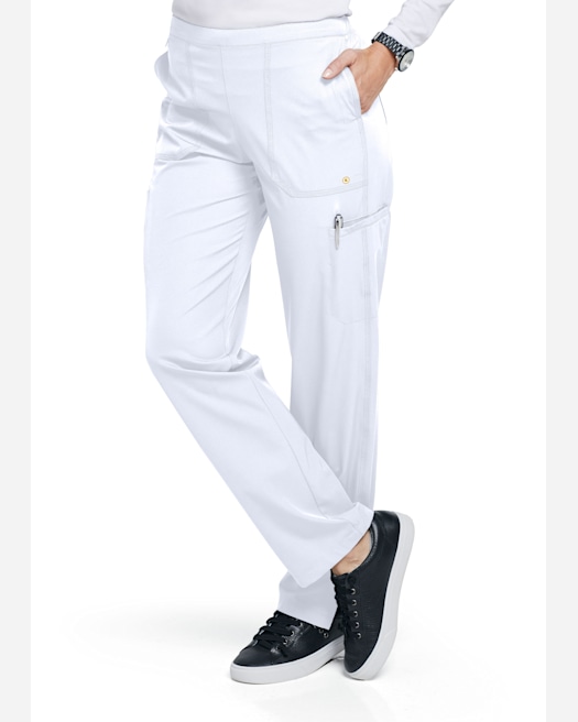 Carhartt Pants: Women's C52210 WHT White Flare Scrub Flat-Front