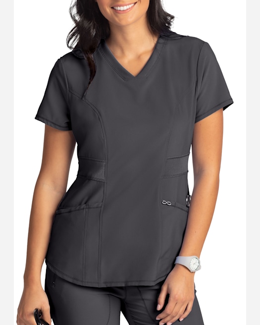 Cherokee Infinity Zip Front V-Neck Top - CK810A