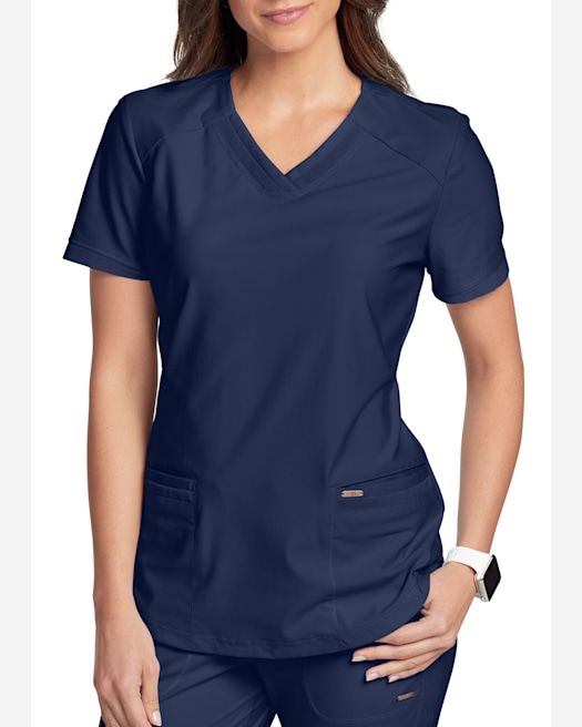 Cherokee Workwear Revolution Women's V-Neck Scrub Top | Pewter - XXS