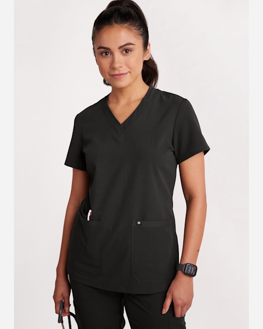 Women's Black V-Neck Scrub Top