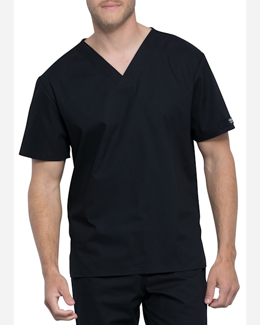 Infinity by Cherokee Men's V-Neck Scrub Top, Black