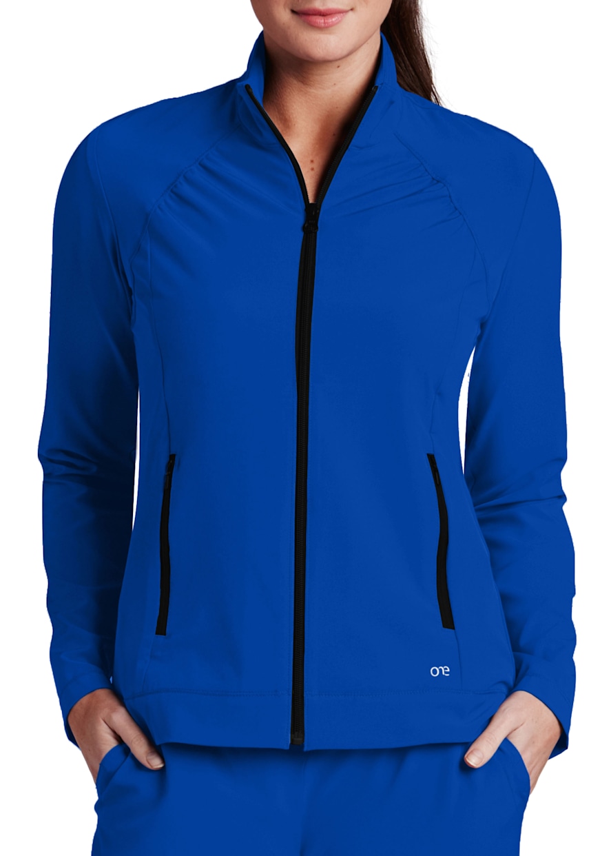 Infinity By Cherokee Zip Front Warm Up Scrub Jacket With