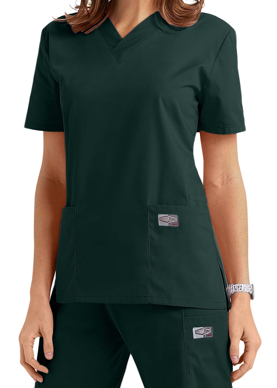 Cherokee Unisex V-Neck Scrub Top - Hunter Green, Sizes XS To 5XL, Medical Workwear