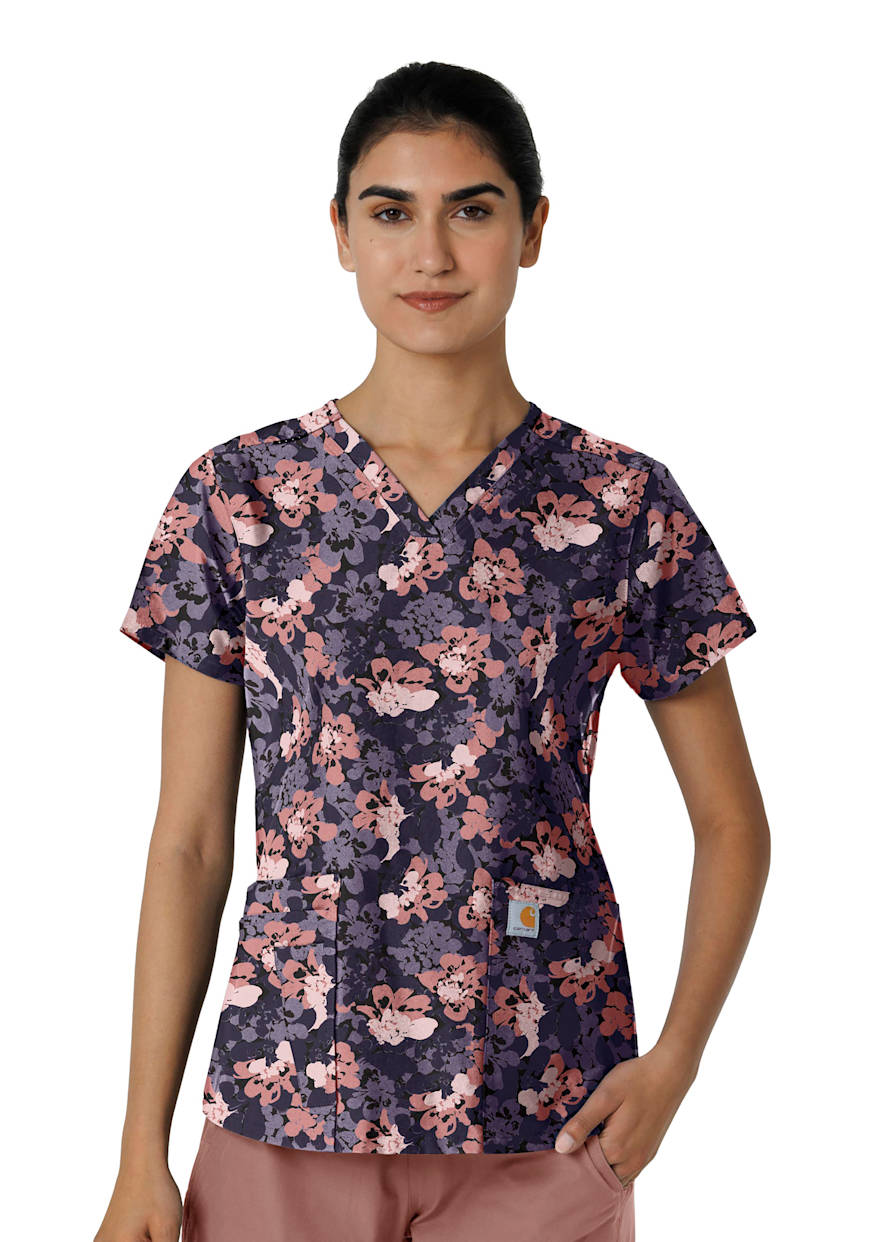 Carhartt Force Cross-Flex Carhartt Floral Burst Navy V-Neck Carhartt Force Cross-Flex Carhartt Floral Burst Navy V-Neck