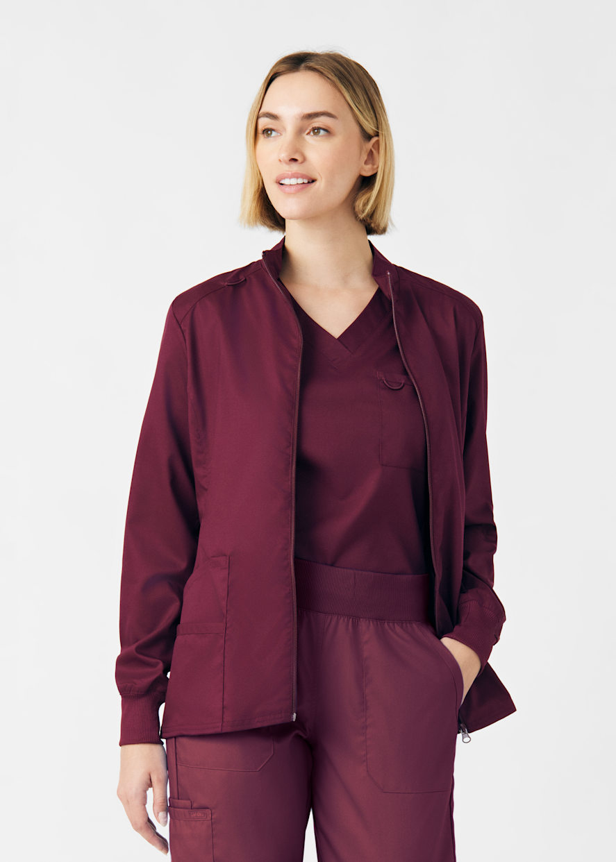 2-Pocket V-Neck Rib Knit Top | Scrubs & Beyond