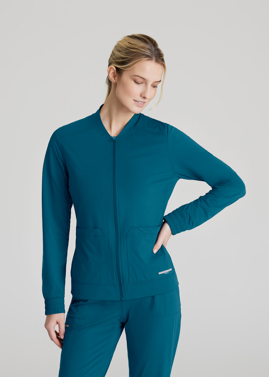 Venture 4-Pocket Banded Collar Warm-Up Jacket | Scrubs & Beyond