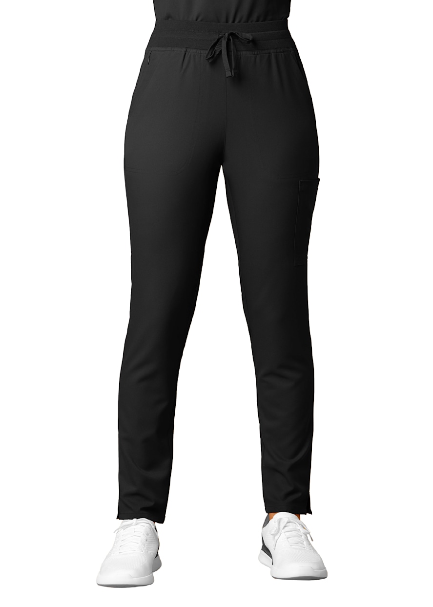 6-Pocket Highrise Rib Knit Waistband Cargo Pant | Scrubs