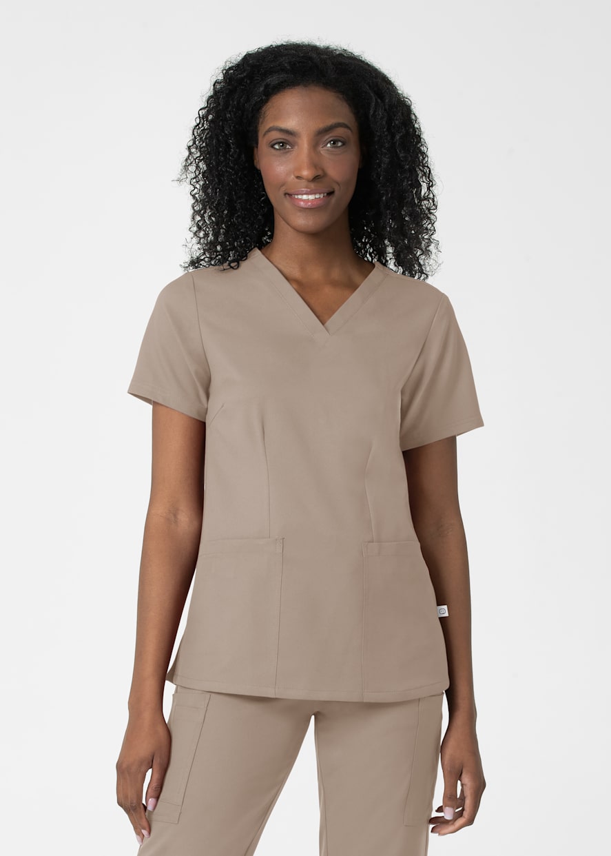 3-Pocket Quarter Zip Neckline Rib Knit Racerback Top | Scrubs & Beyond
