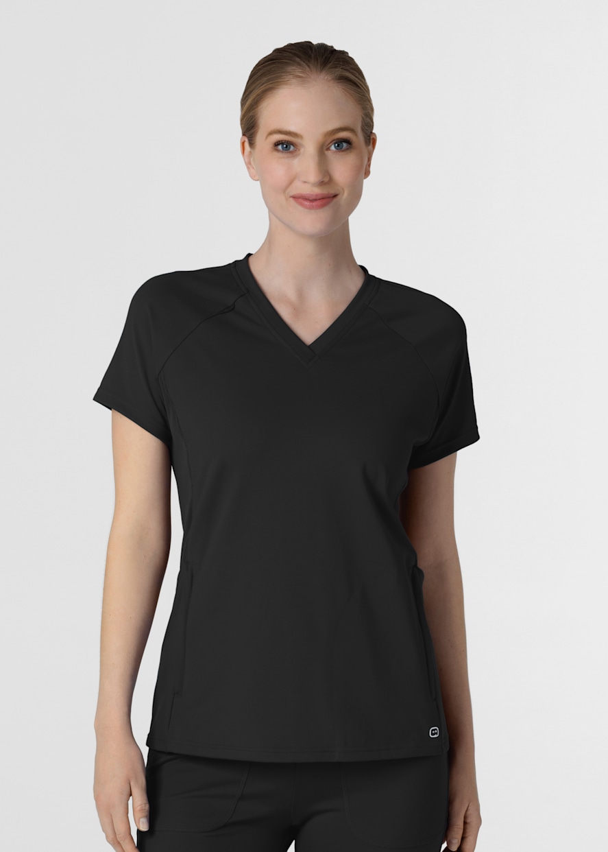 トップス SCOM Victory 2 Zip-Pocket V-Neck Straight Hem Top | Scrubs & Beyond