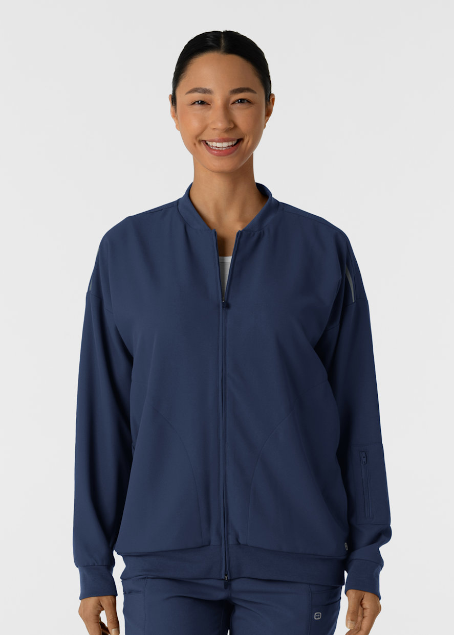 6-Pocket Zip Front Packable Jacket | Scrubs & Beyond