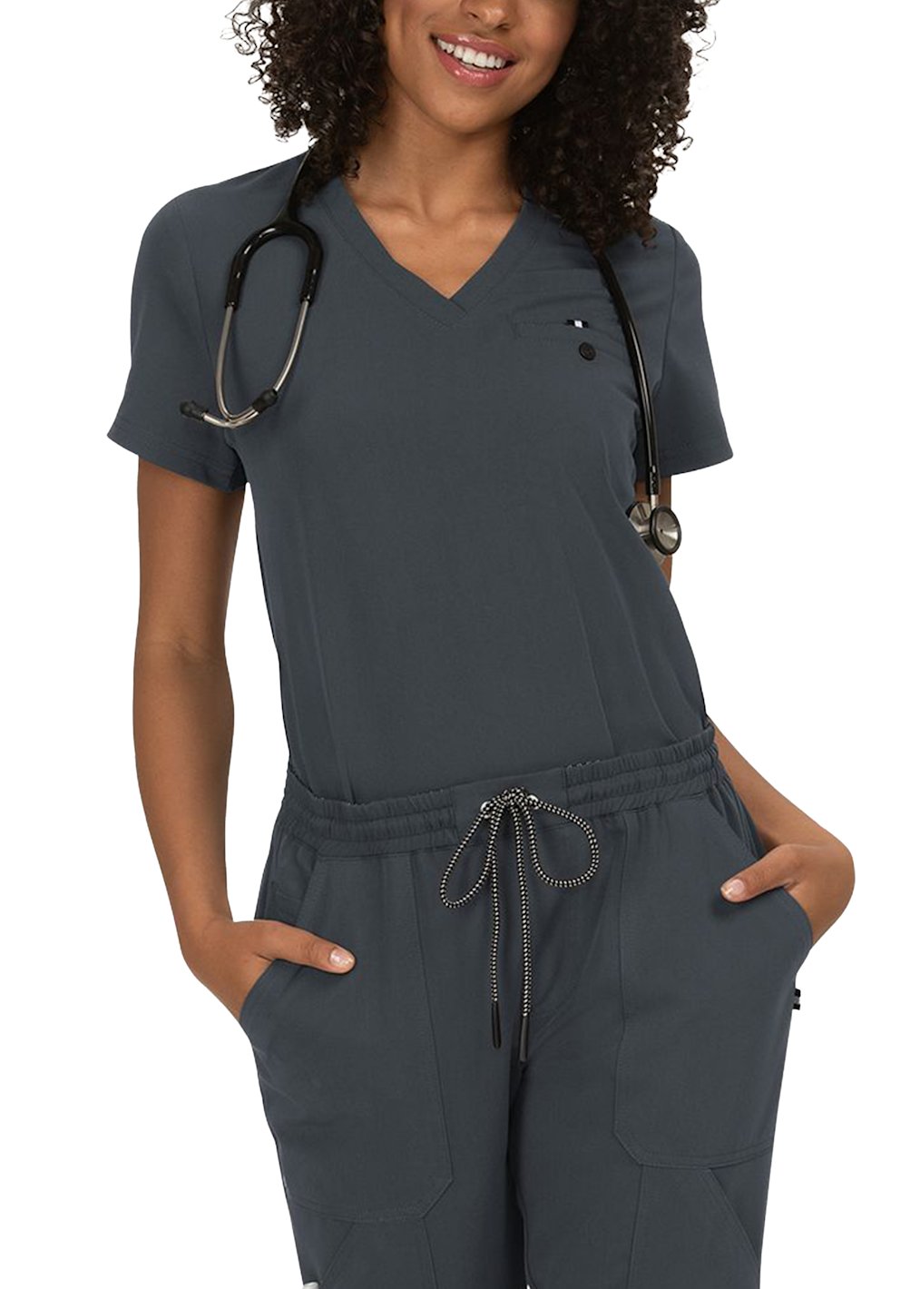 Hustle and Heart 3-Pocket V-neck Scrub Top