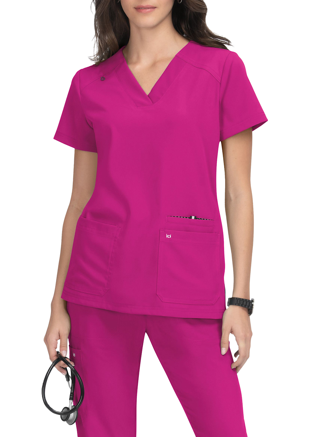 4-Pocket Zip-Collar Top