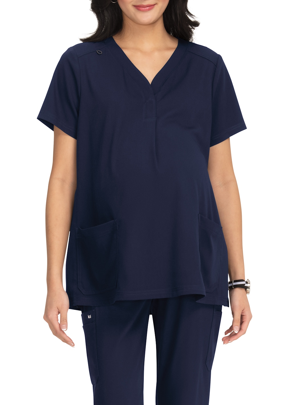 Bloom 1-Pocket Banded V-Neck Faux Wrap Maternity Top