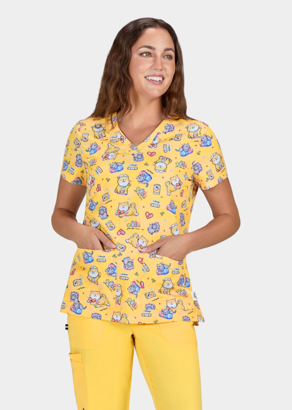 Artist Series Rosalie Purrmaids V-Neck Print Top