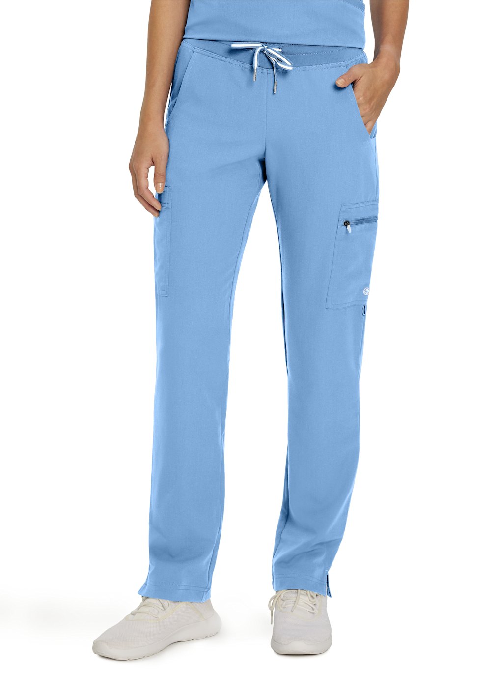3-Pocket Jersey Knit Panels V-Neck Scrub Top