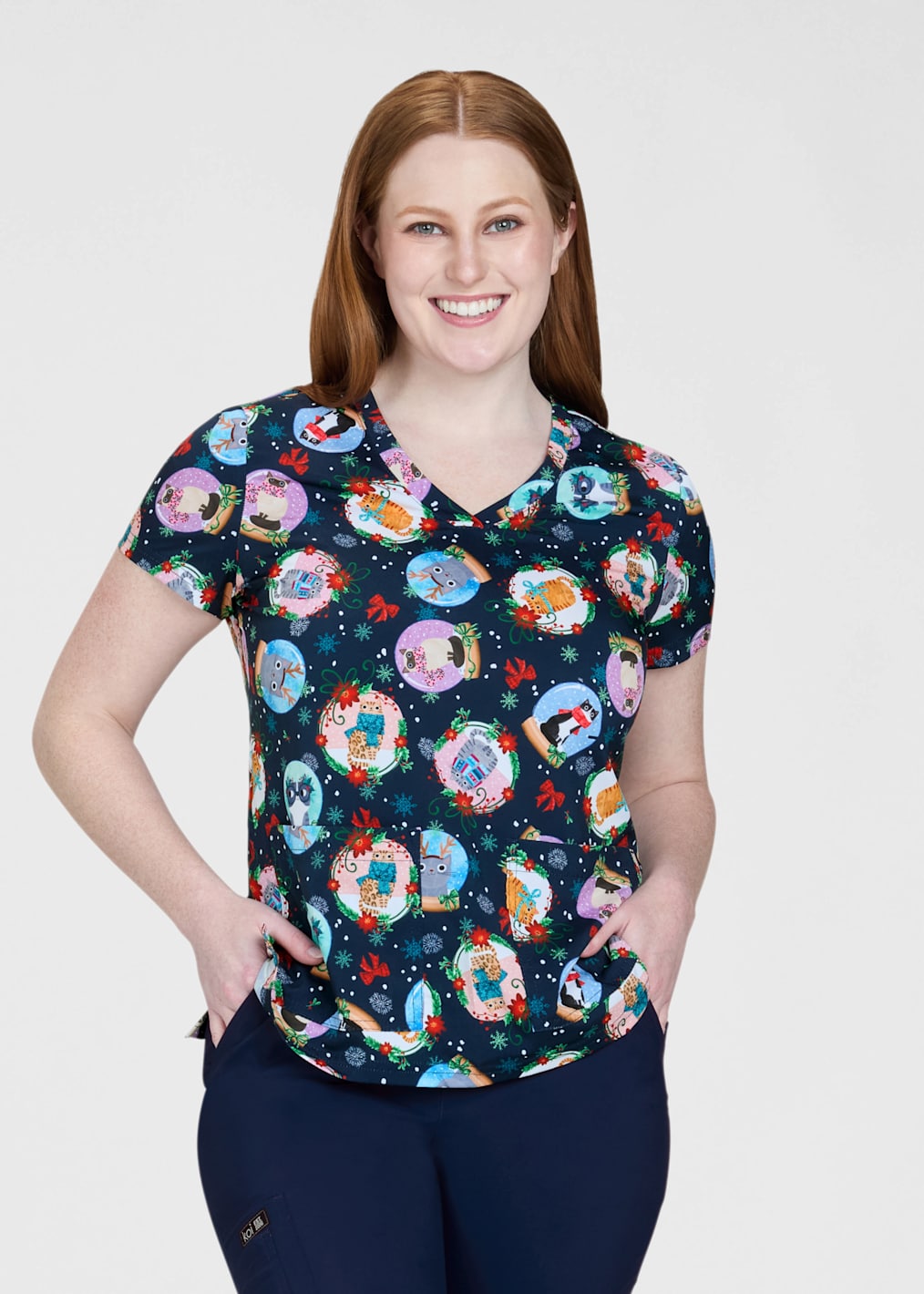 Artist Series Rosalie Purrmaids V-Neck Print Top