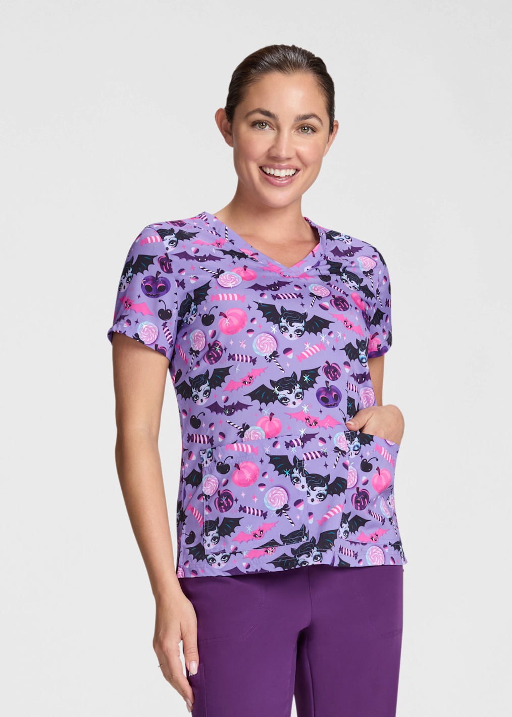 Sugar Skull Fiesta V-Neck Print Top